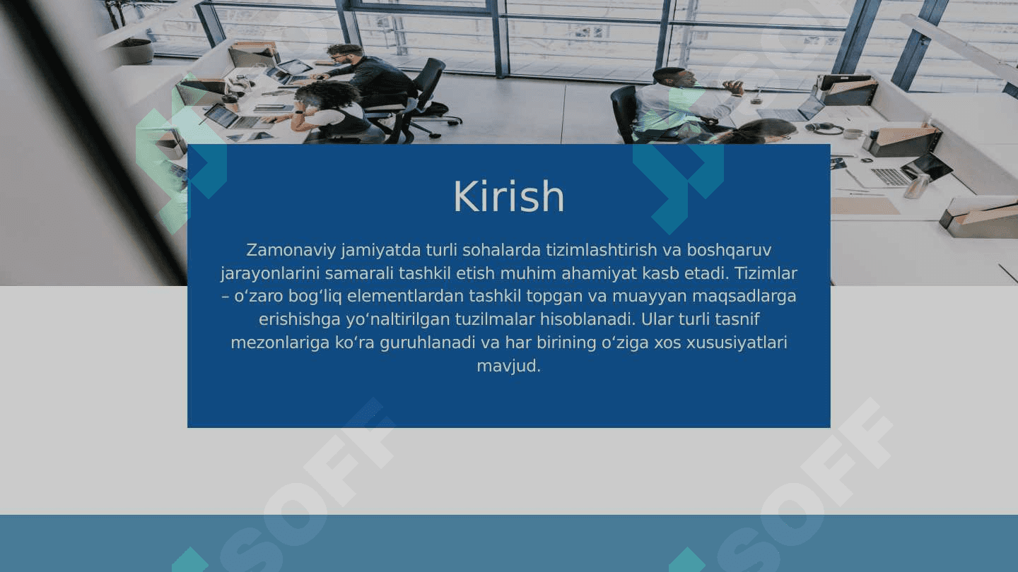 Tizimlar tasnifi va tashkiliy tizim 3