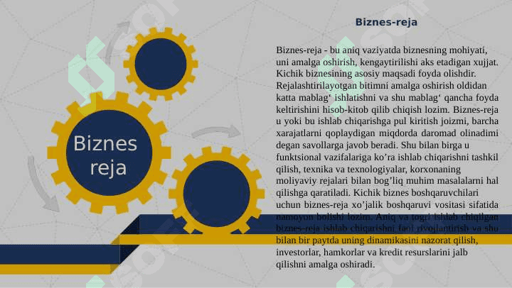 Biznes reja ishlab chiqish va taqdim etish 5