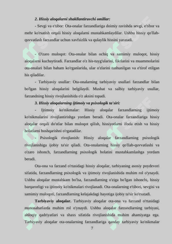 OTA-ONA VA FARZAND O'RTASIDAGI MUNOSABATLAR PSIXOKORREKSIYASI 7