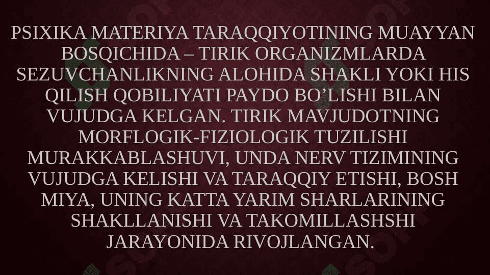 Psixika va uning evolyutsiya 4