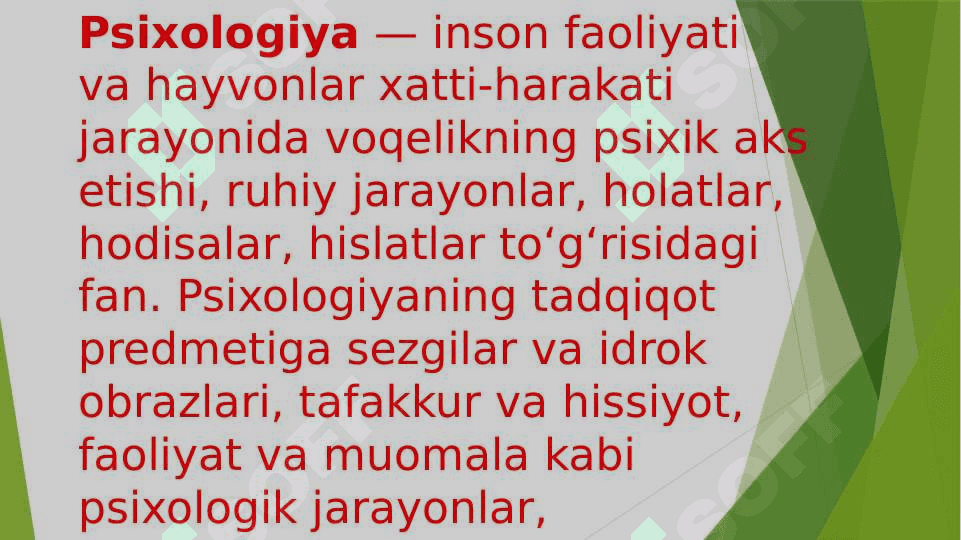Psixologiya fanining predmeti va rivojlanishi 2
