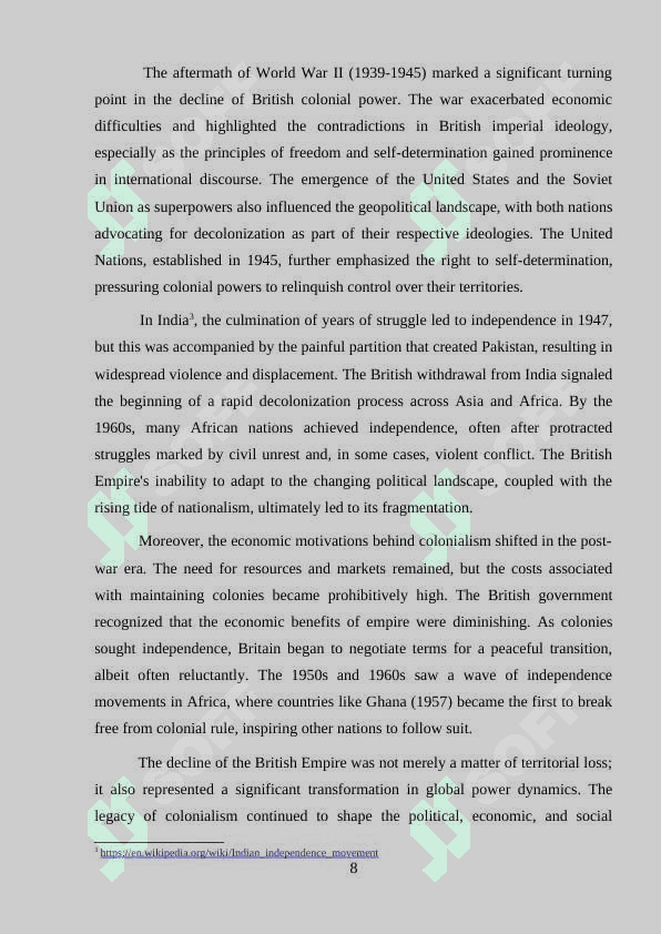 KURS ISHI INGILIZ TILIDAN BRITISH EMPIRE 8