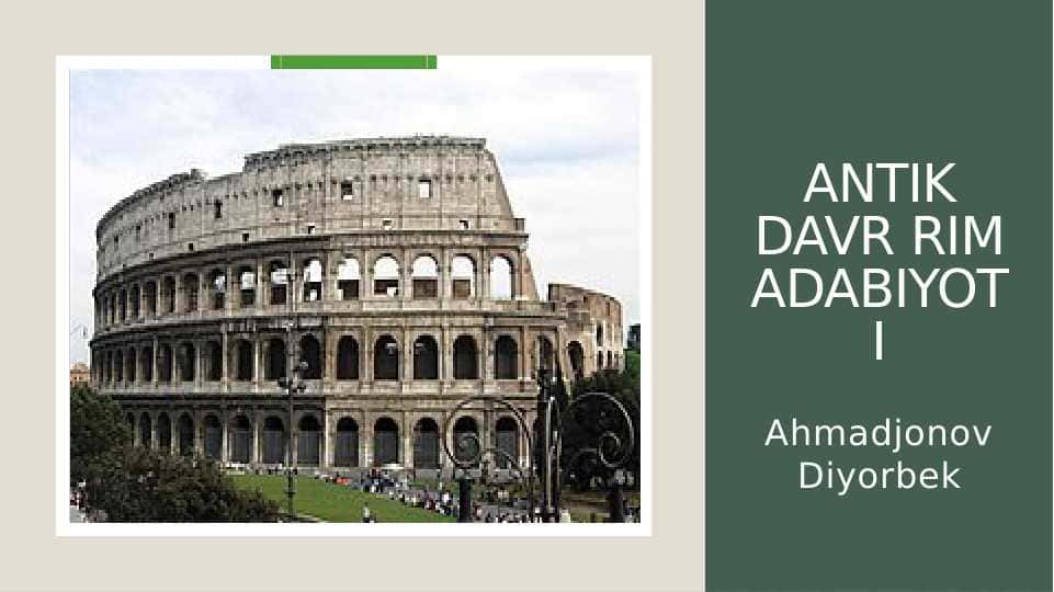 Antik davr Rim adabiyoti 1