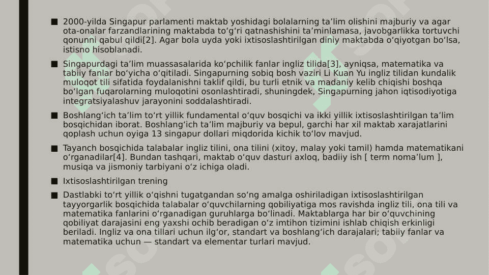 Singapur maktabgacha ta’lim tizimi 3