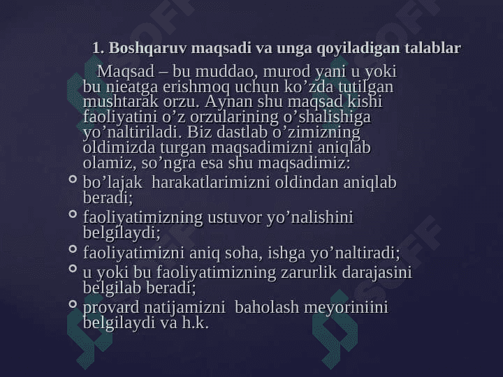 biznesda maqsad va funksiyalkrni belgilash 2