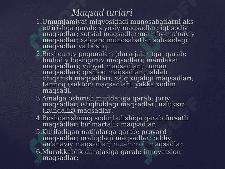 biznesda maqsad va funksiyalkrni belgilash 6