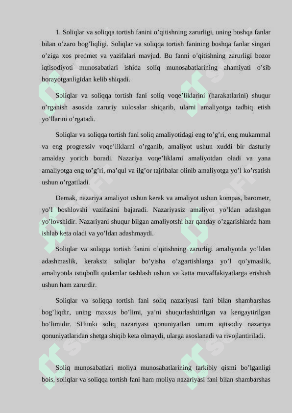 SOLIQ VA SOLIQQA TORTISH faniga kirish 2
