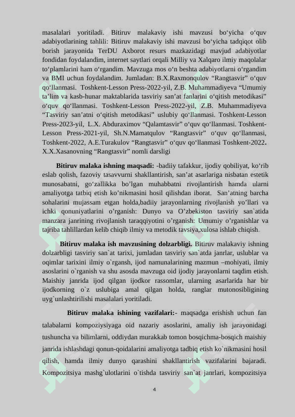 ”Qishloqdagi bozor”  kompozitsiyasini ishlash texnologiyasi 4