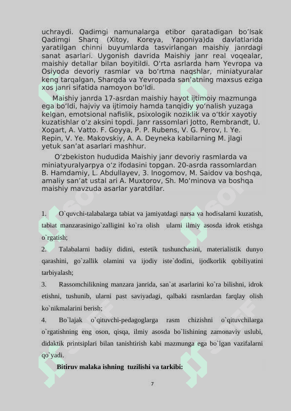 ”Qishloqdagi bozor”  kompozitsiyasini ishlash texnologiyasi 7
