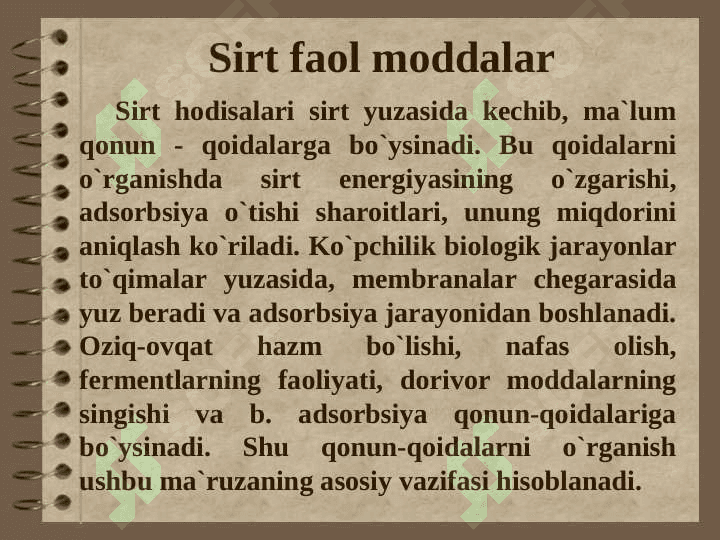 SIRT FAOL MODDALAR  DISPERGATORLAR 2