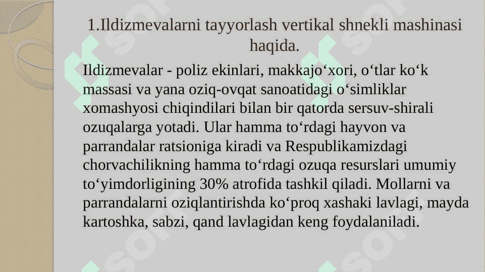 Ildizmevalarni saralash va kalimbirlash 2