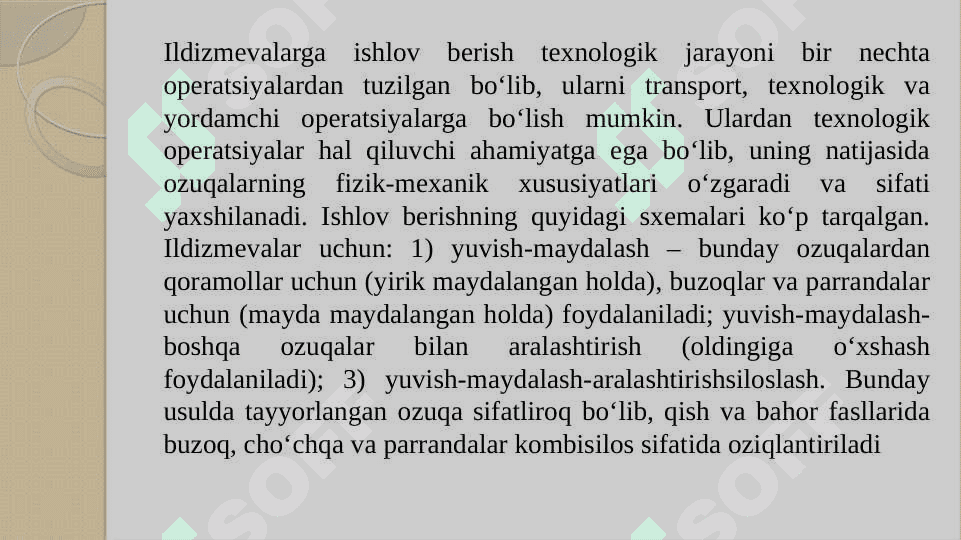 Ildizmevalarni saralash va kalimbirlash 3