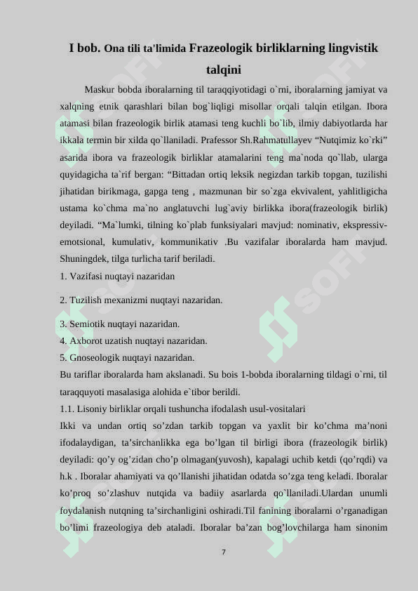 Ona tili ta'limida frazeologik birliklarning tutgan o'rni 7