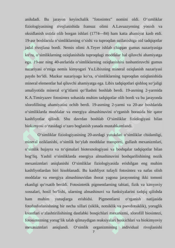 Suvning o’simliklar hayotidagi ahamiyati 7