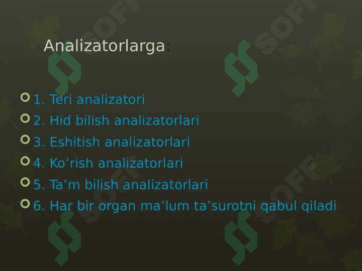 Sezgi organlarining ahamiyati va ko’rish analizatori 3
