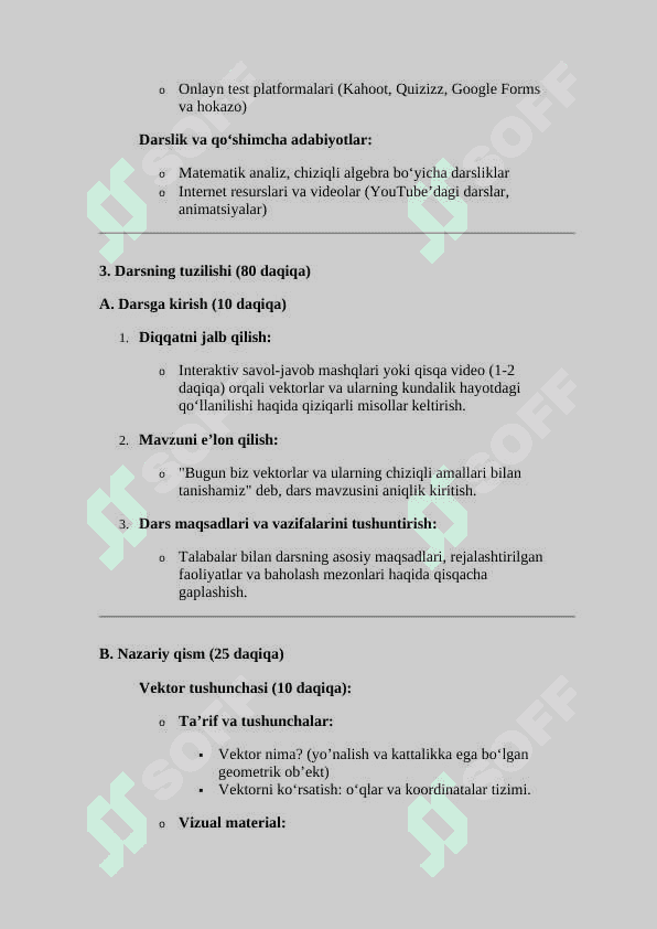 Vektorlar. Vektorlar ustida chiziqli amallar ( Dars ishlanma ) 2