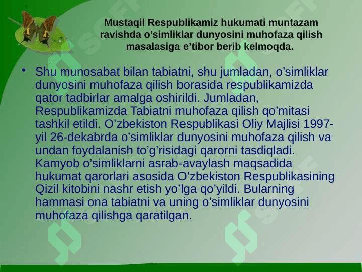 O'simlik dunyosini himoya qilish 3