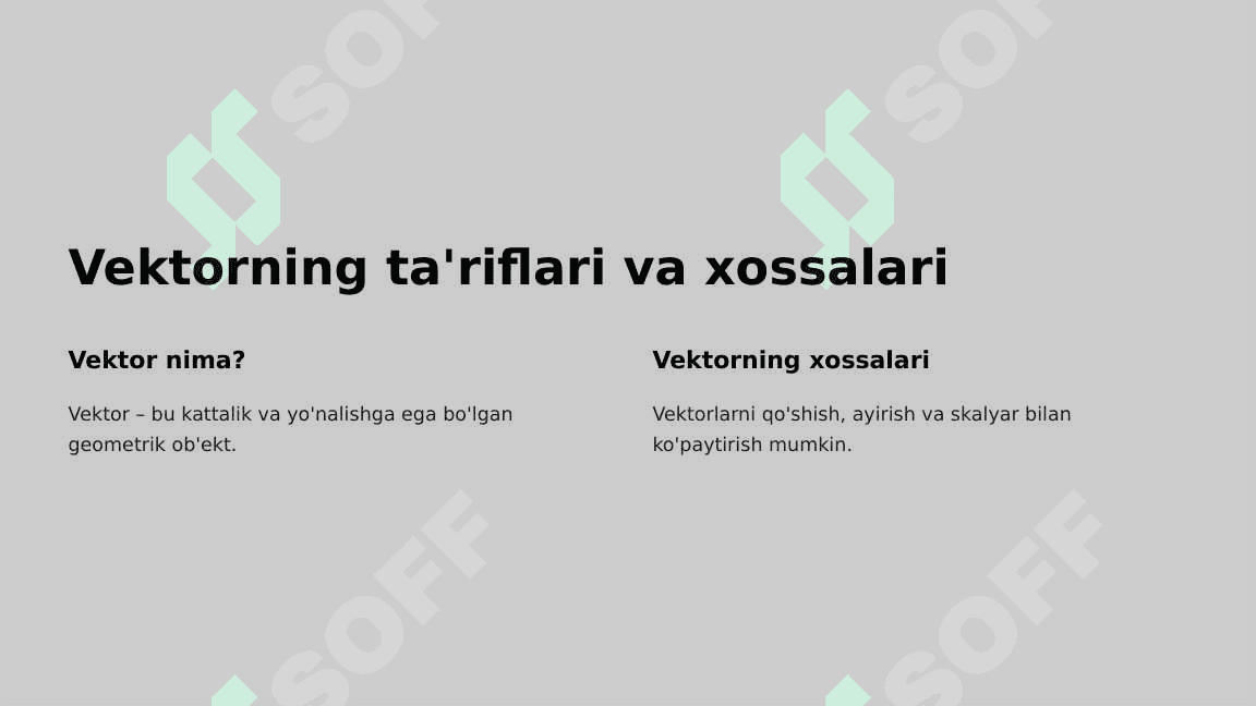 Vektorlar. Vektorlar ustida chiziqli amallar 3