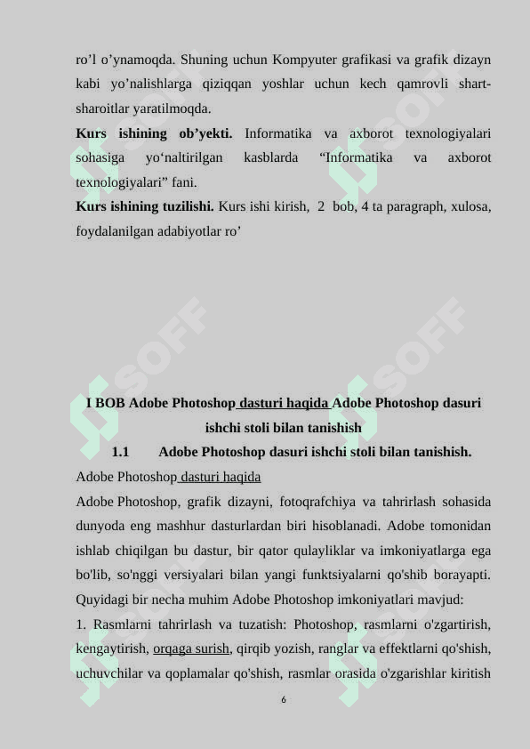 Adobe Photoshop dasturida instrumentlar yordamida maxsus effektlar yaratishning yo’llari 6