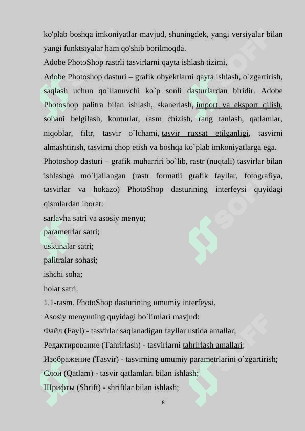 Adobe Photoshop dasturida instrumentlar yordamida maxsus effektlar yaratishning yo’llari 8