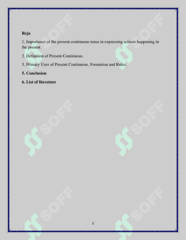Present continuous tense 2