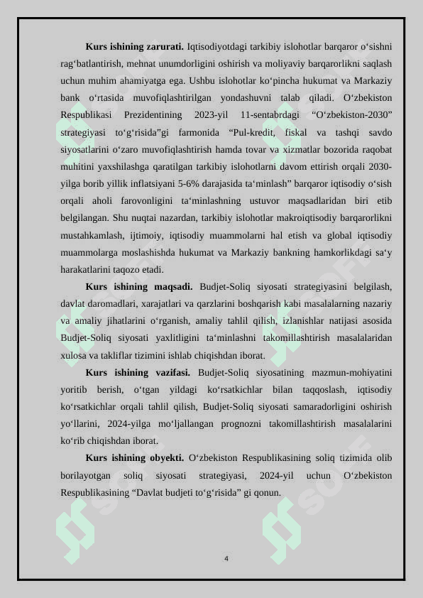 BUDJET-SOLIQ SIYOSATI BARQARORLIGINI TA‘MINLASH YO‘NALISHLARI 4