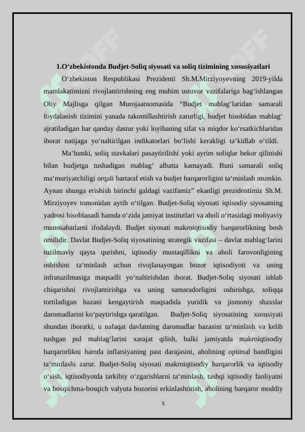 BUDJET-SOLIQ SIYOSATI BARQARORLIGINI TA‘MINLASH YO‘NALISHLARI 5