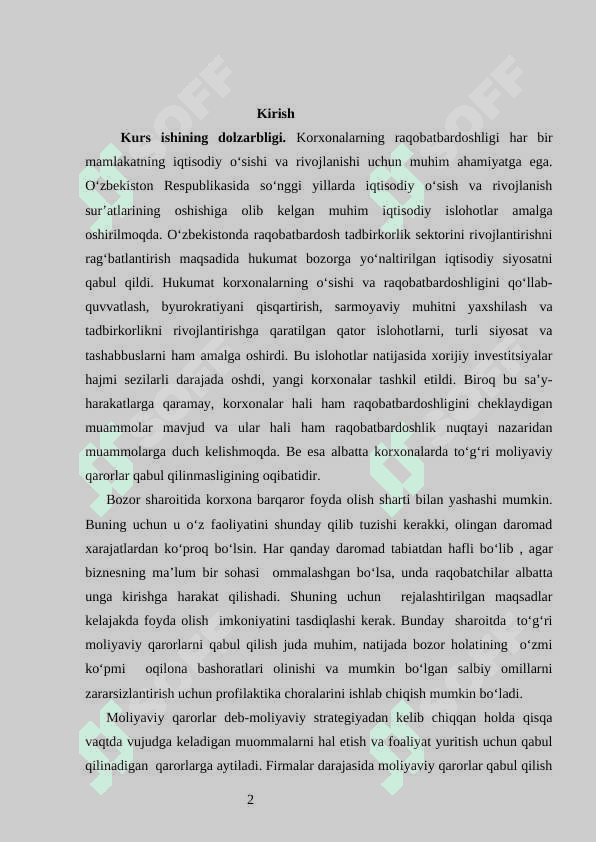 Korxonada moliyaviy qarorlar va ularga ta’sir qiluvchi omillar 2