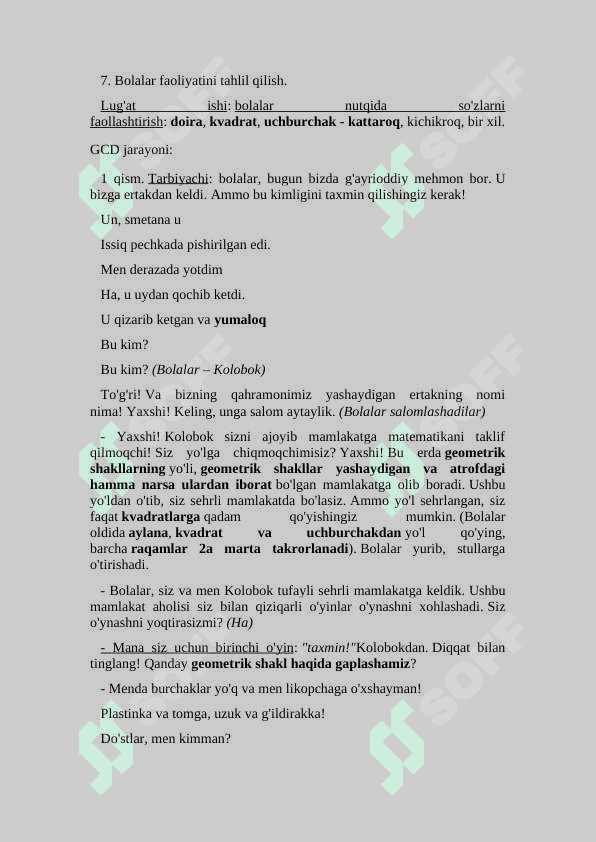 Doira, kvadrat, uchburchakni bir-biridan farqlashga va qiyoslashga o'rgatish 4