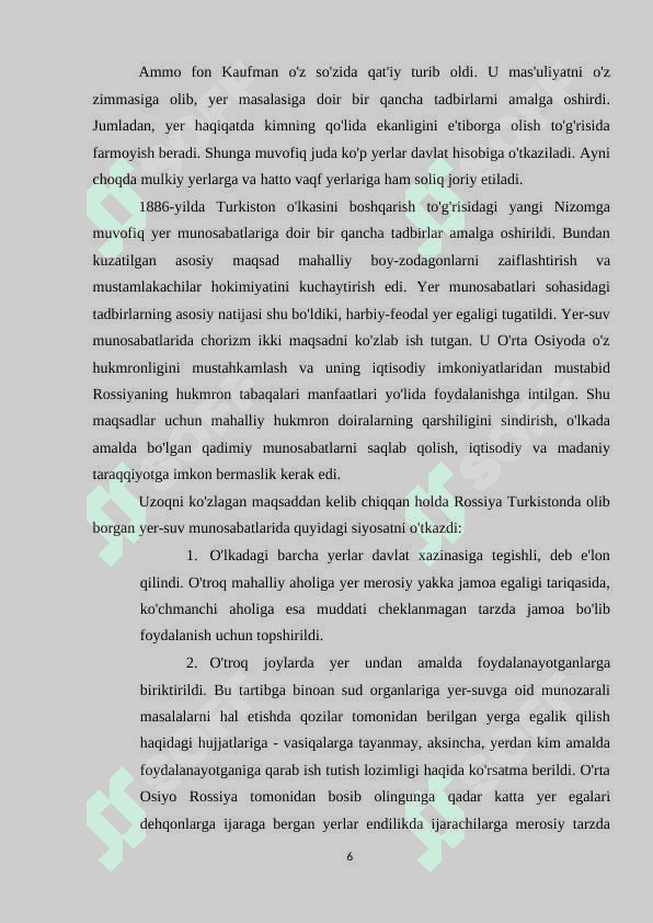Chor Rossiyasining o’zbek xonliklari bilan o’zaro munosabatlari 6