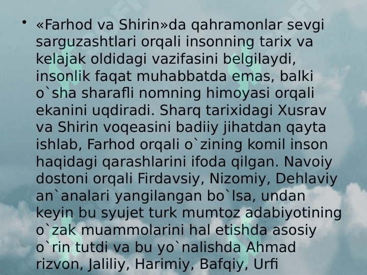 Alisher Navoiy O'zbek adabiyotining asoschisi 8