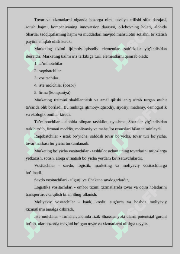 Marketing tizimi 2