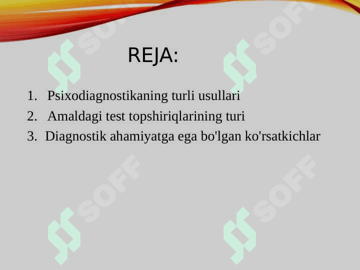 Amaliy topshiriq xarakteriga ko'ra psixodiagnostika metodikalar 2