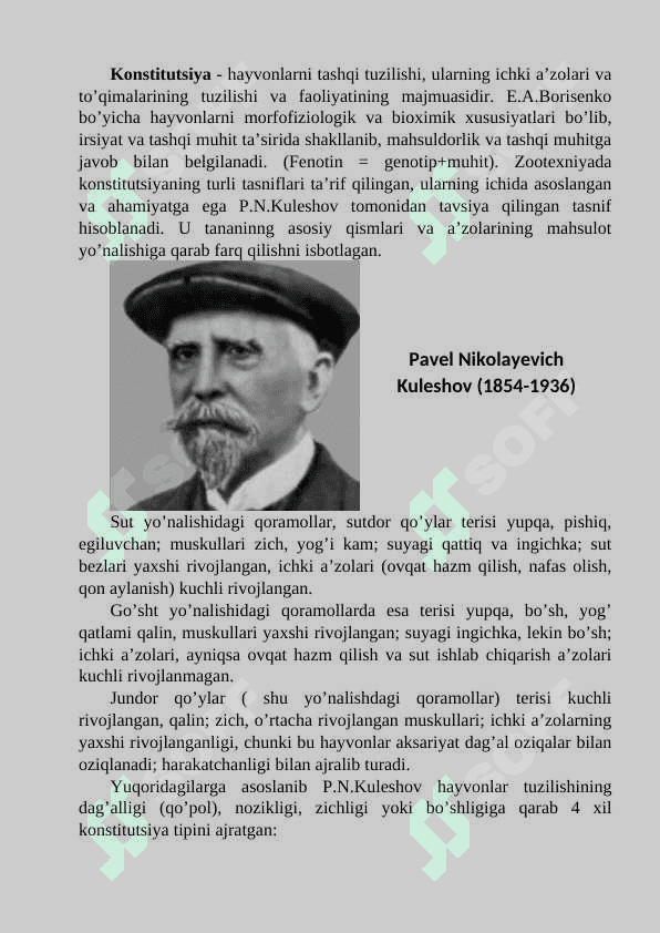 Chorva mollari konstitutsiyasining xususiyatlari. Konstitutsiyasini baholash usullari 3
