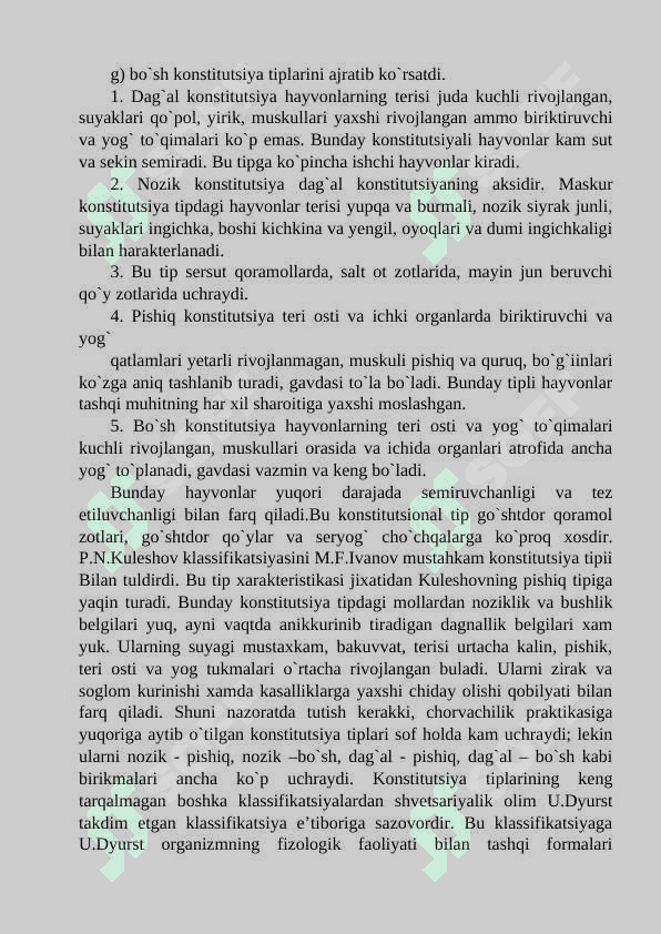 Chorva mollari konstitutsiyasining xususiyatlari. Konstitutsiyasini baholash usullari 7