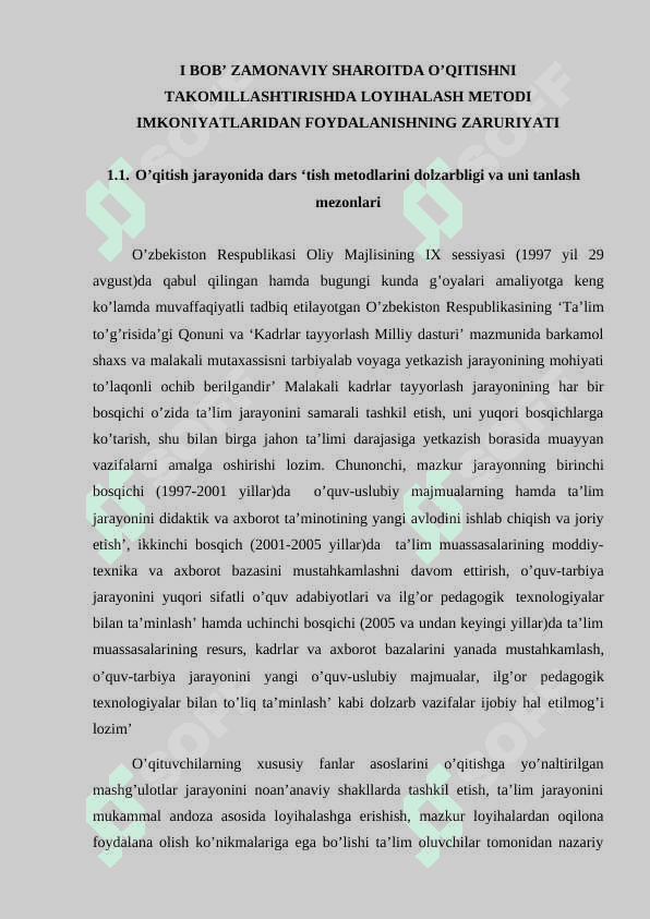 ZAMONAVIY SHAROITDA O‘QITISHNI TAKOMILLASHTIRISH 8