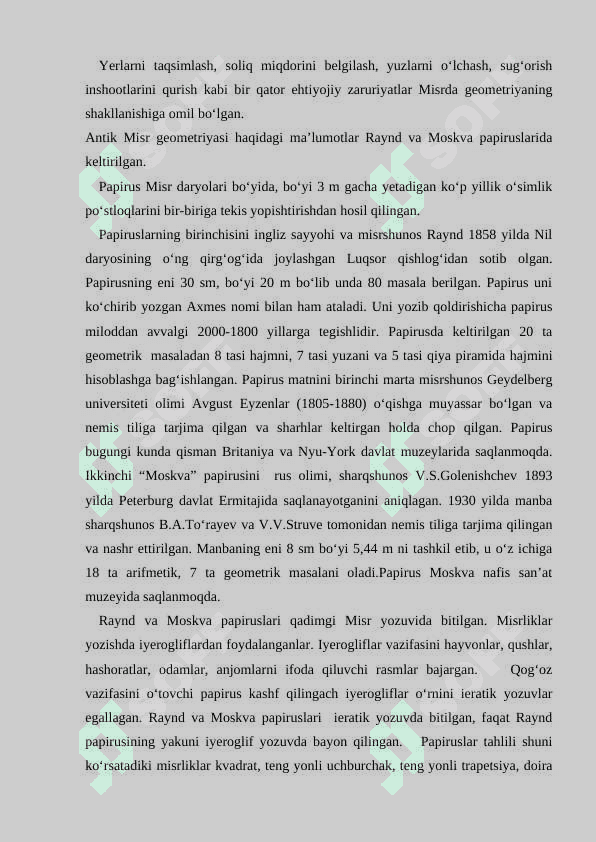 Geometriya o'rganishda elementlari mavzusini tarixiy materiallardan foydalanish. Geometriyaning paydo bo'lish tarixini ochib berish 2
