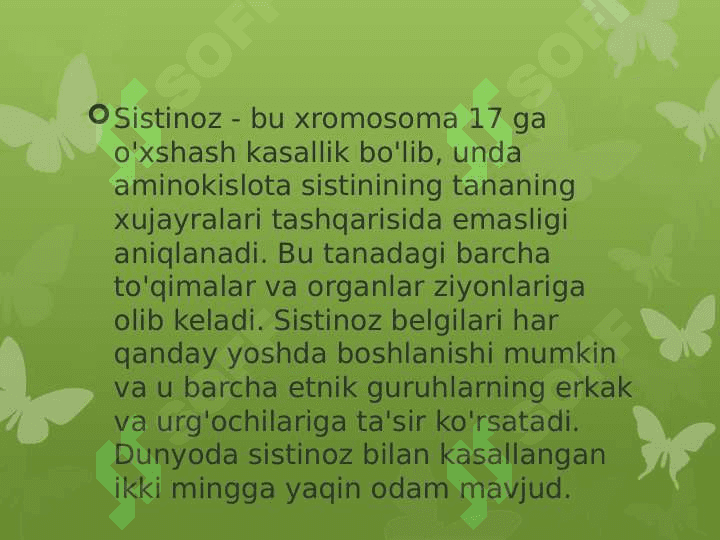 Aminokislotalar almashinuvi buzilishi bilan kechuvchi kasalliklar 8