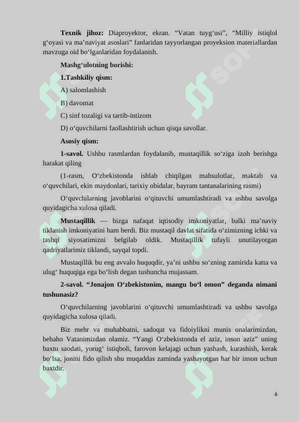 6-sinf soati yangisi 6