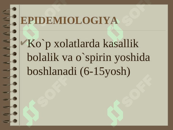 o`tkir revmatik isitma etiologiyasi, patogenezi, klinikasi, diagnostikasi, qiyosiy tashhisi.  davosi va profilaktikasi 3