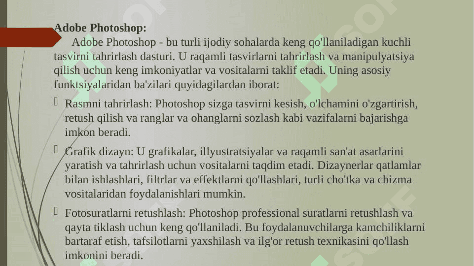 Adobe Photoshop va Adobe Xp 2
