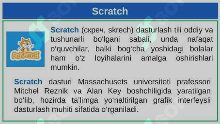 Scratch dasturlash muhiti 2
