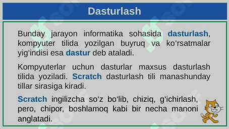 Scratch dasturlash muhiti 8