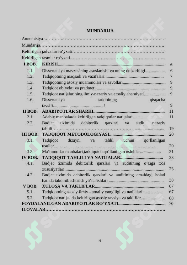 BUDJET TIZIMIDA DEBITORLIK QARZLARI AUDITI 4