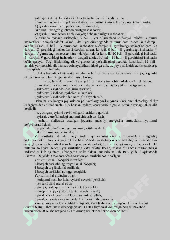 Tabiiy favqulodda vaziyatlar va undan ximoyalanish 3
