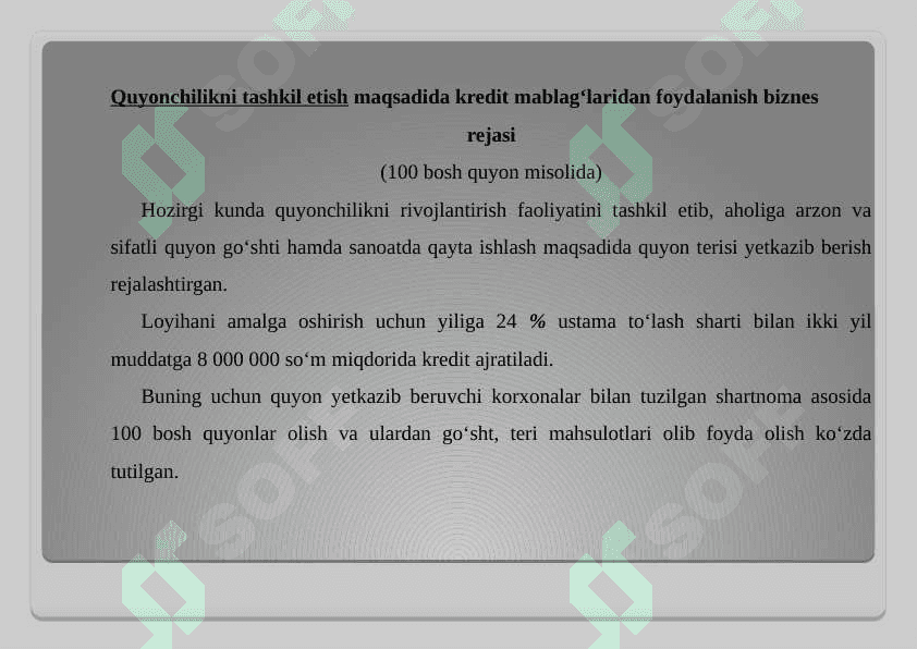 Quyonchilik faoliyatini tashkil etish va rivojlantirish bo‘yicha 4