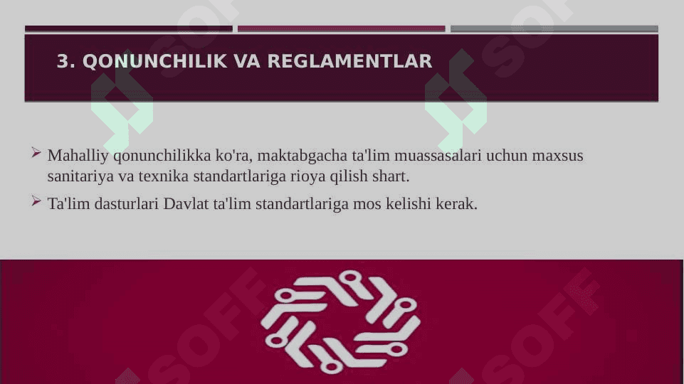 Tadbirkorlik faoliyatlarini tashkil etish Maktabgacha ta`lim muassasasi sohasida. 4