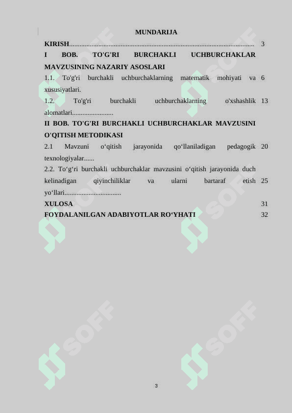 Umumiy o'rta ta'lim maktablarida geometriya kursida "To'g'ri burchakli uchburchaklar" mavzusini o'qitish metodikasi 3
