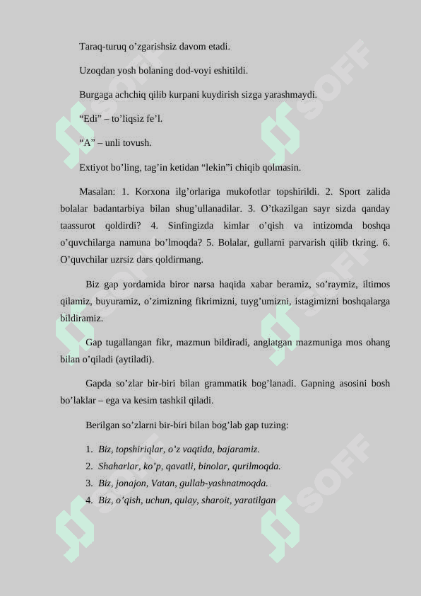 Sodda gap uslubiyati 6