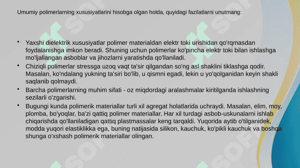 To’qimachilik va yengil sanoatda qo’llanalidigan muhim polimerlar 5